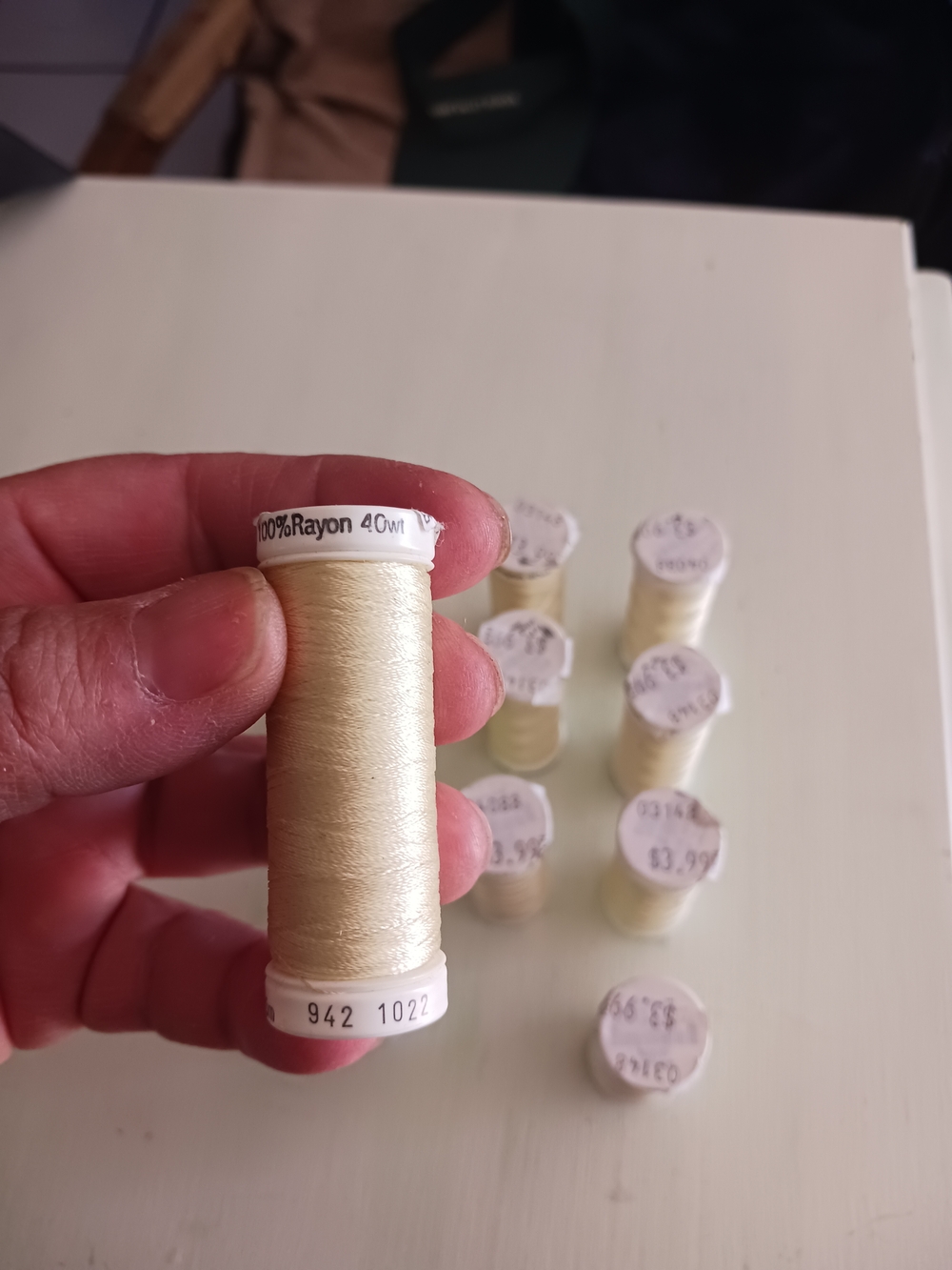 Ivory Sewing Thread Spool - Smooth Polyester Thread - Picture 3 of 3